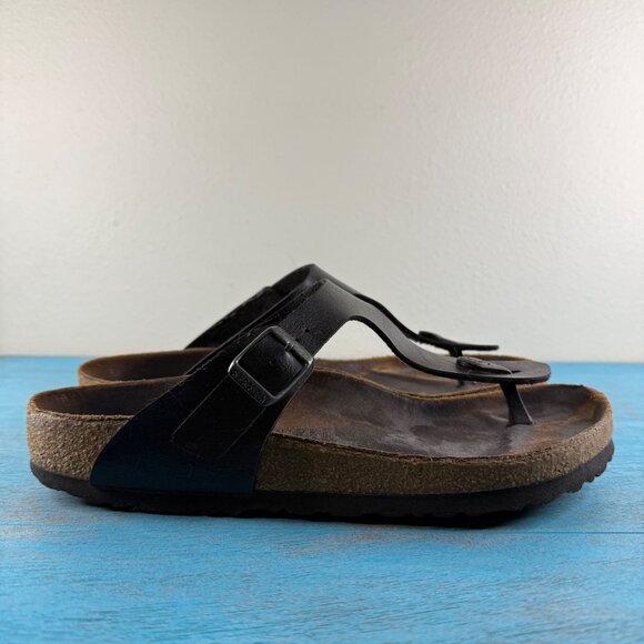 Birkenstock Gizeh Dark Brown Leather Thong Sandals Size 39/ US  8.5 - Picture 1 of 9